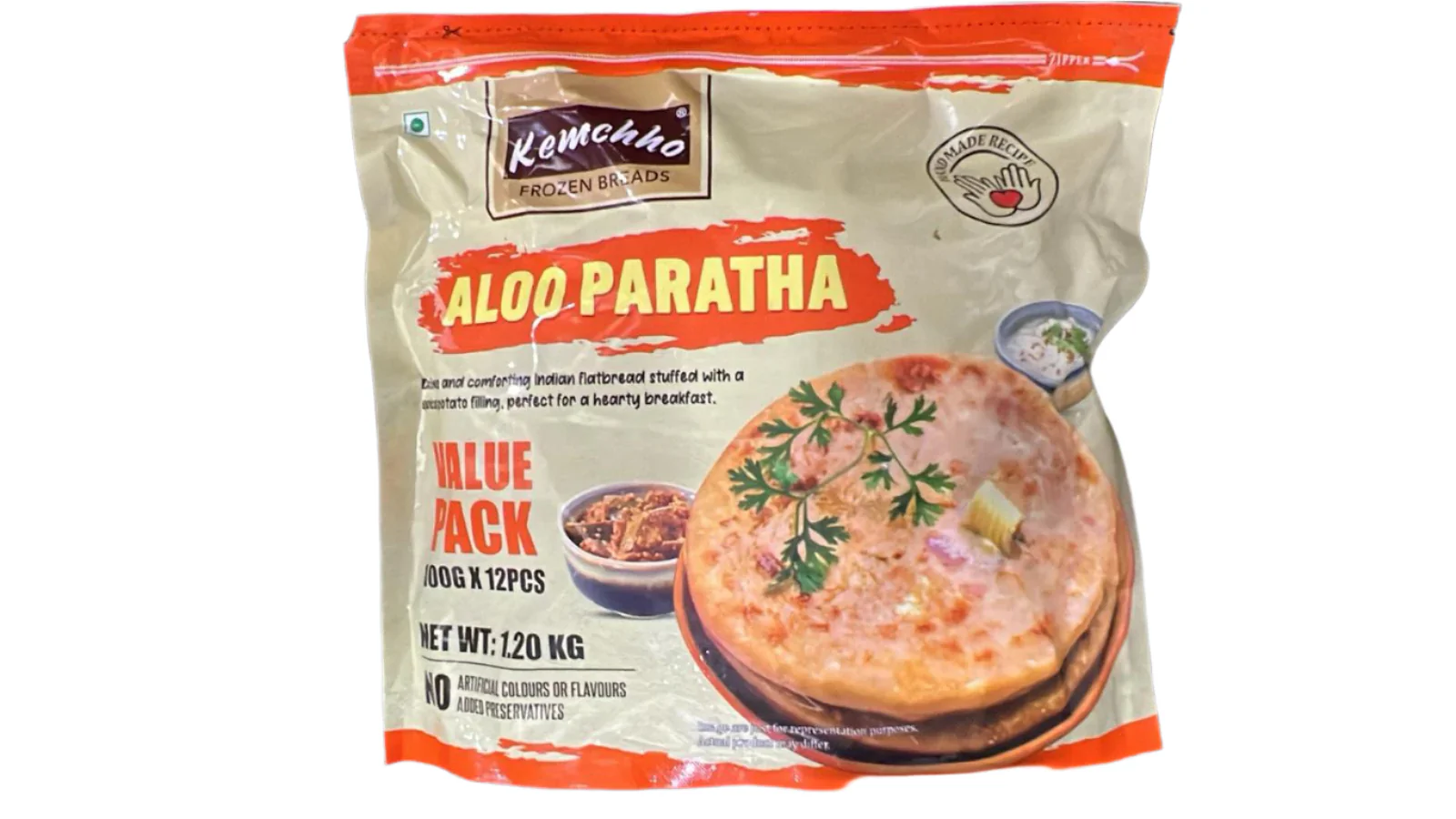 Aloo Paratha 12pcs (Frozen Breads) 1.20kg - Kemchho