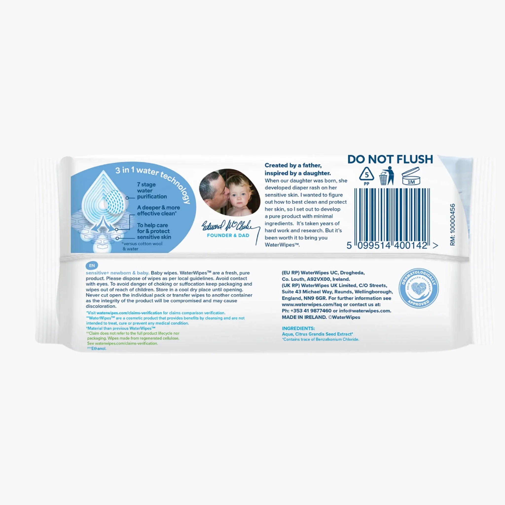 Baby & Newborn Sensitive Wipes 60 Wipes - Waterwipes - Image 2