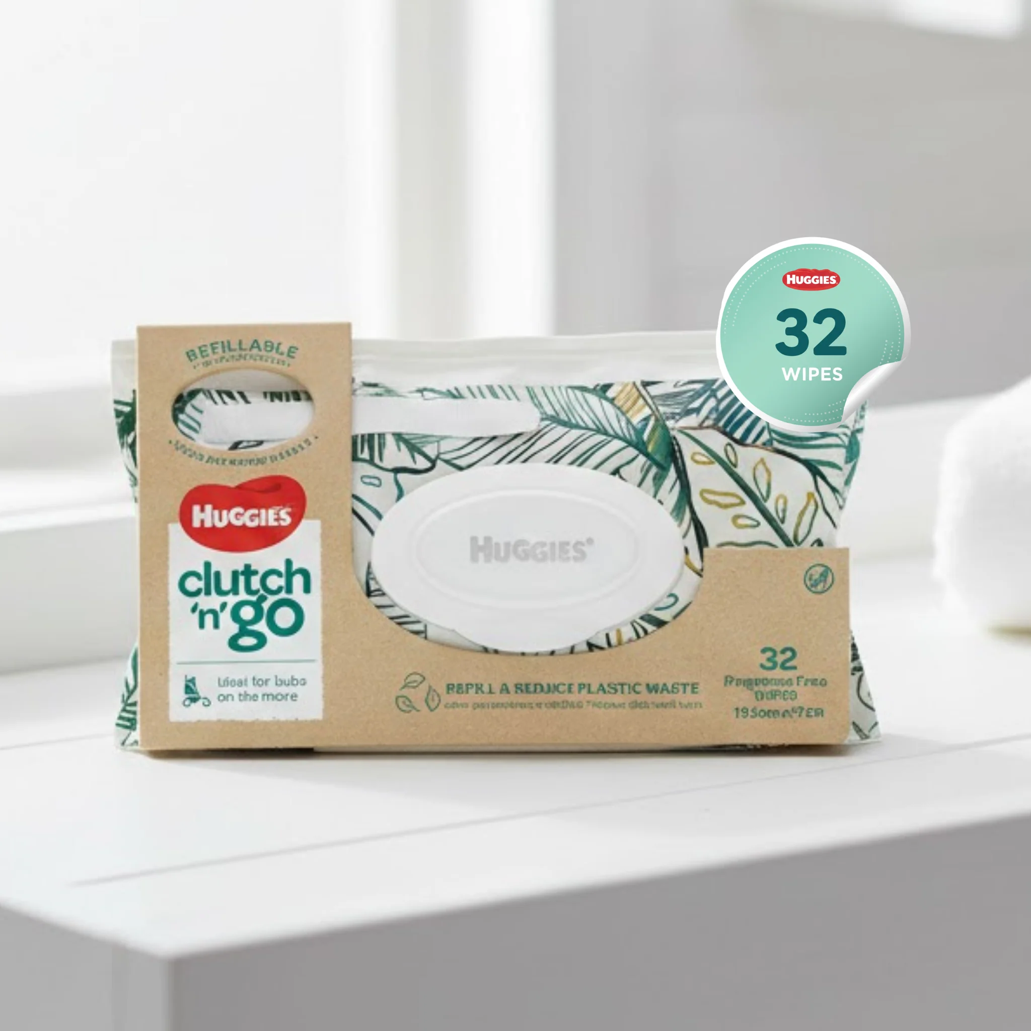 Baby Wipes Clutch And Go Unscented 32 Wipes - Huggies