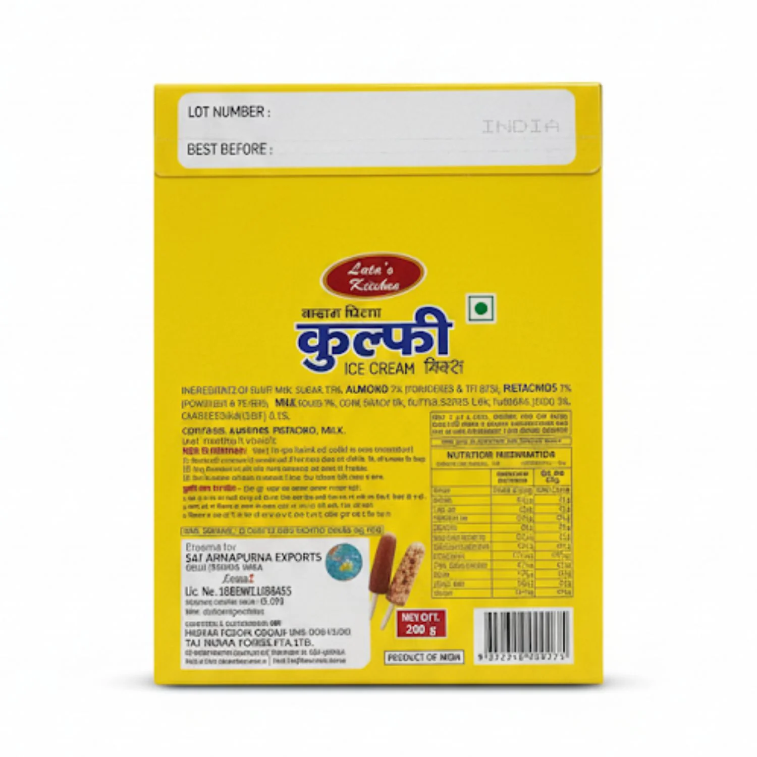 Badam Pista Kulfi Mix 200g (Butter Scotch Flavour) - Lata Kitchen - Image 2