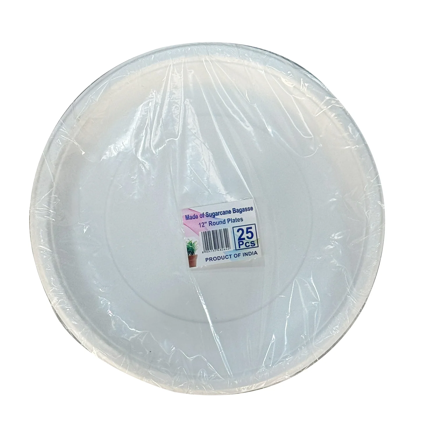 Biodegradable 12" Round Plate Pack Of 25 Made of Sugarcane
