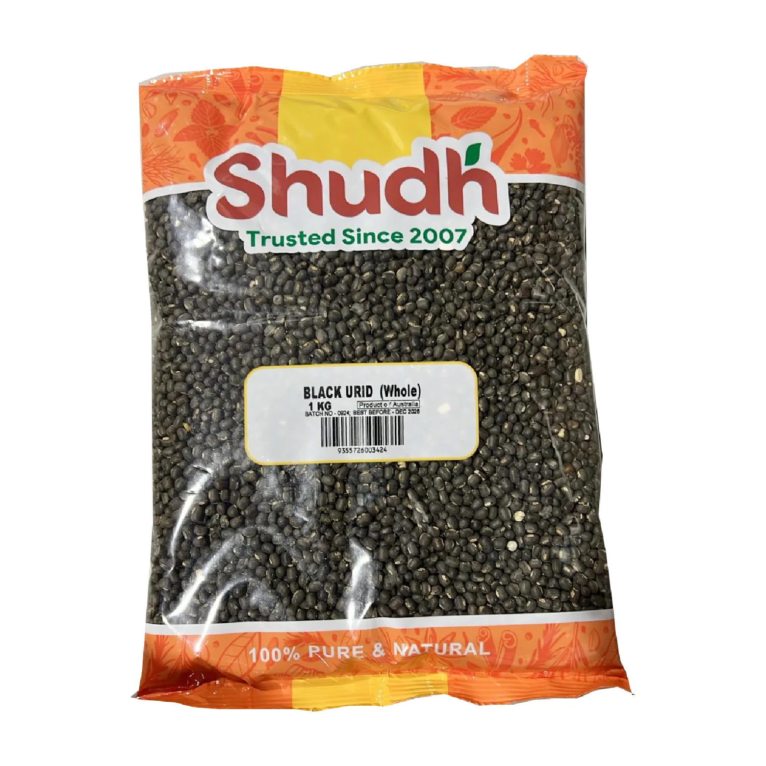 Black Urid Whole 1kg - Shudh