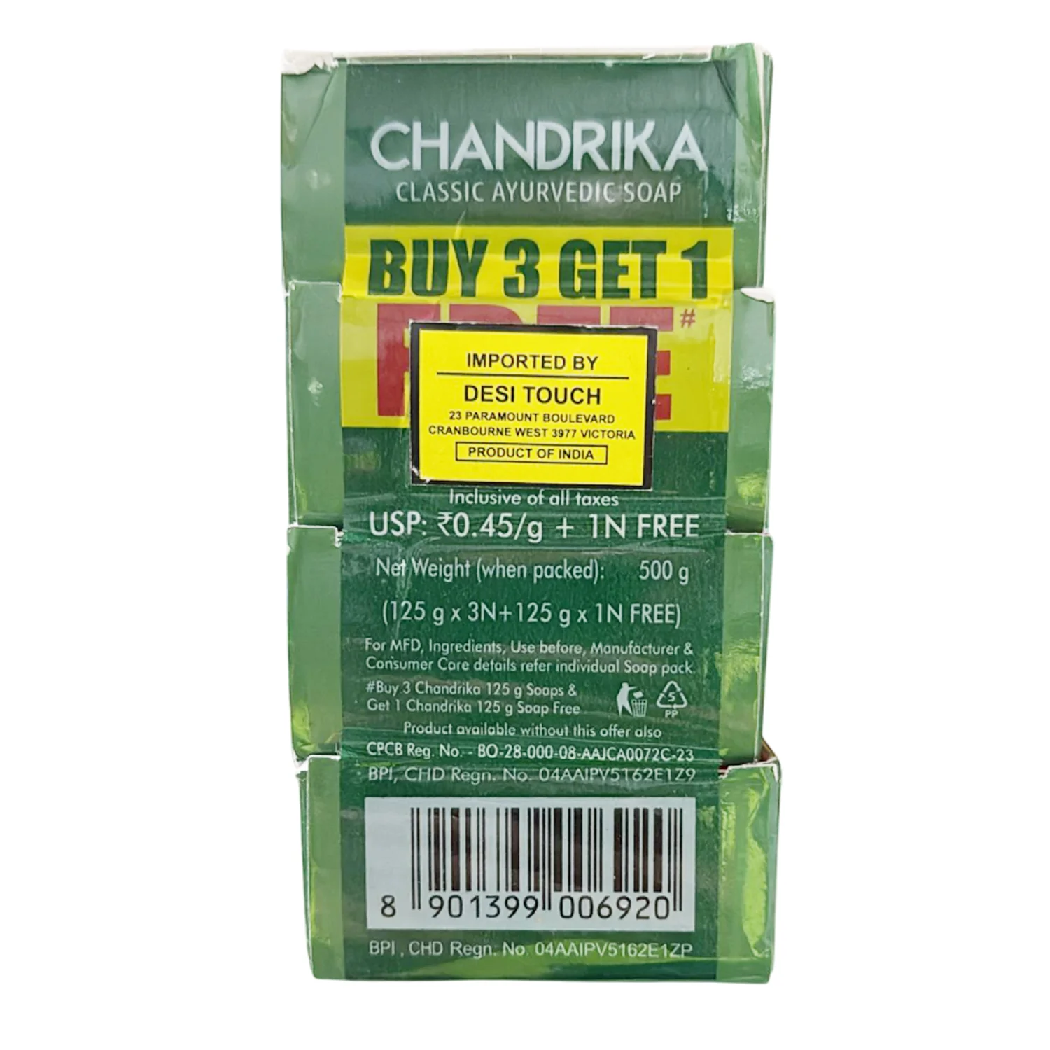 Chandrika Classic Ayurvedic Soap 500g Buy 3 Get 1 Free - Image 2