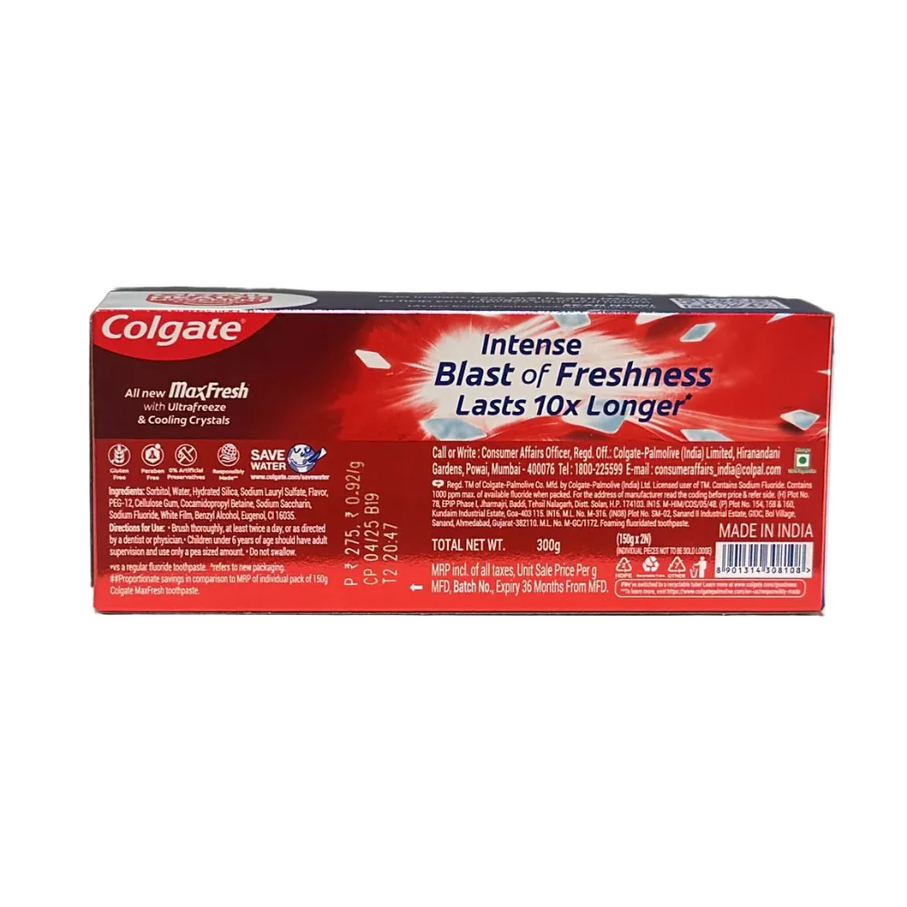 Colgate MaxFresh (Red) (150g +150g) 300g Mega Pack - Image 2