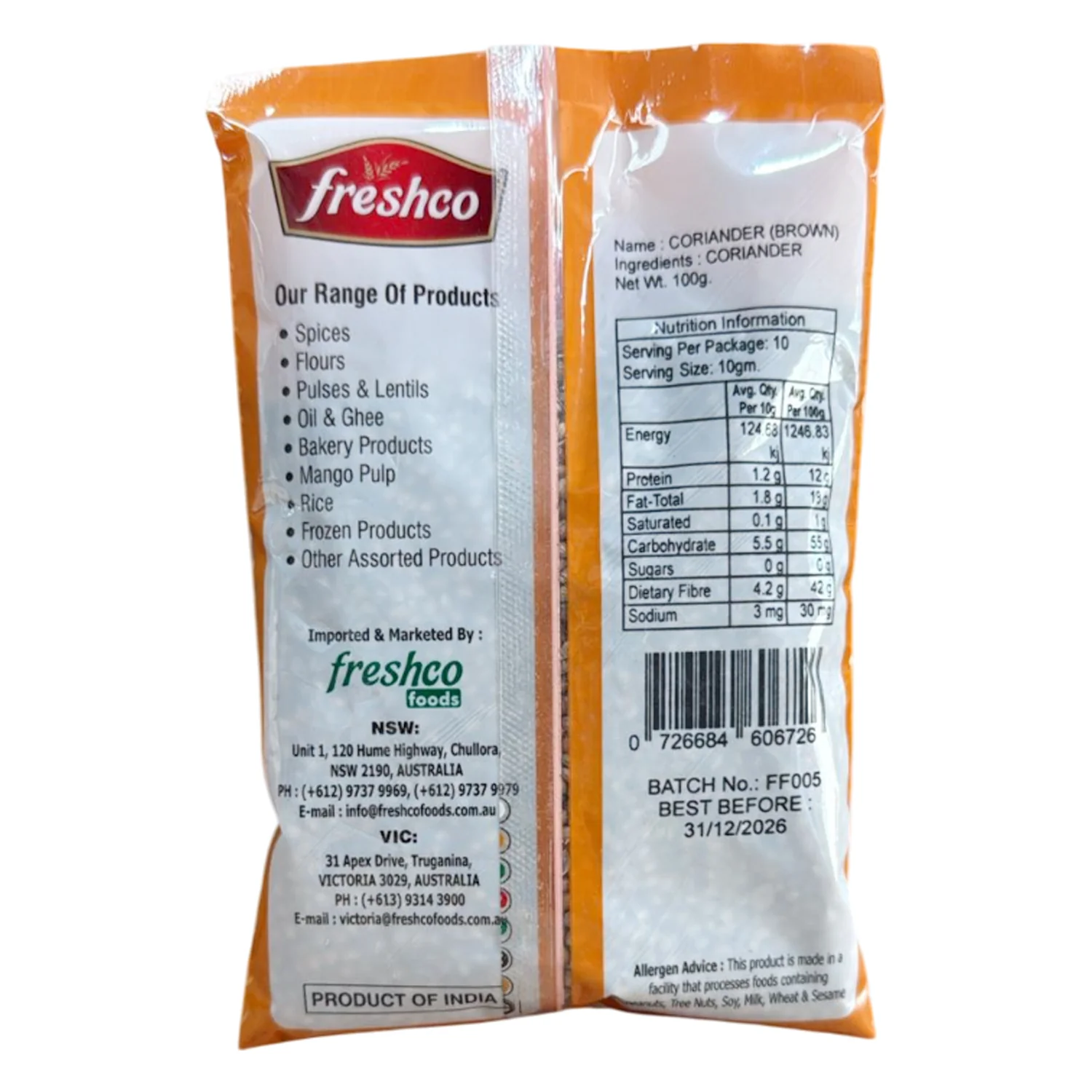 Coriander Seeds (Brown) 100g - Freshco - Image 2