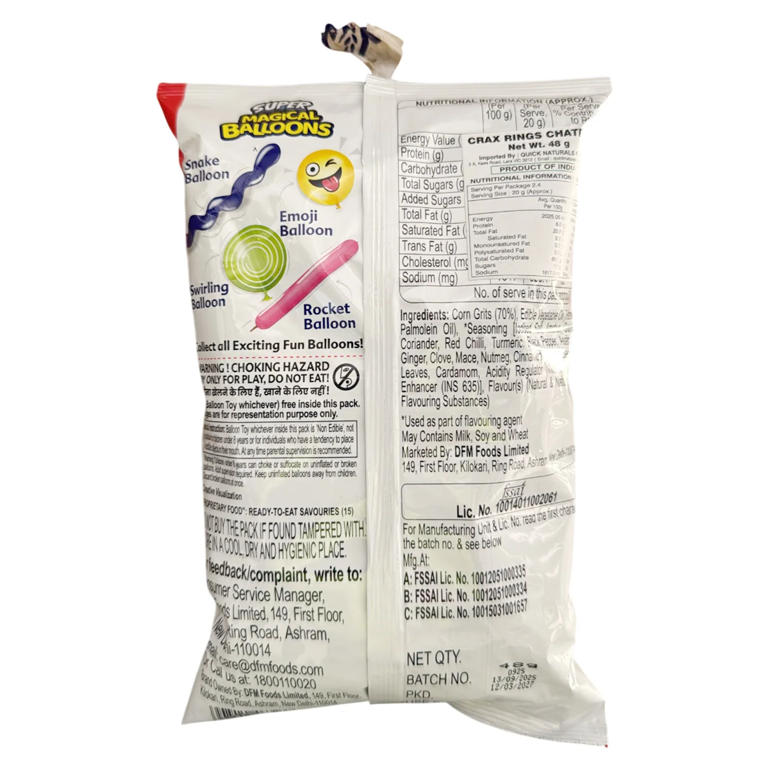 Crax Rings Chatpata Super Magical Balloons 48g - Crax - Image 2