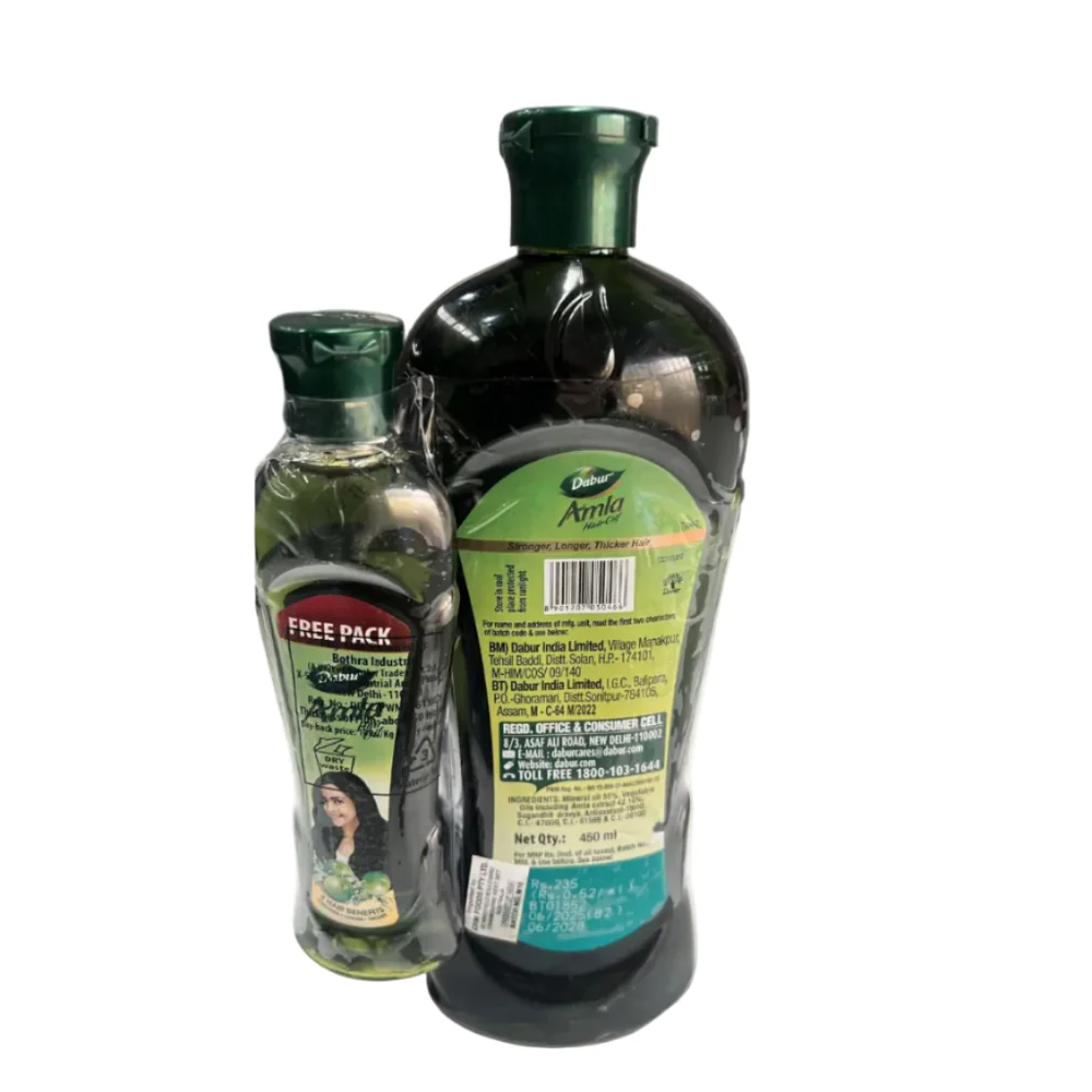 Dabur Amla Hair Oil 450ml + Free 90ml Mini Bottle - Image 2