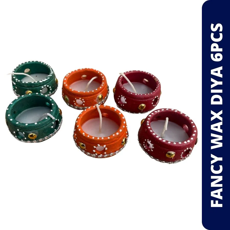 Fancy Diya 6pc (With Wax) D2