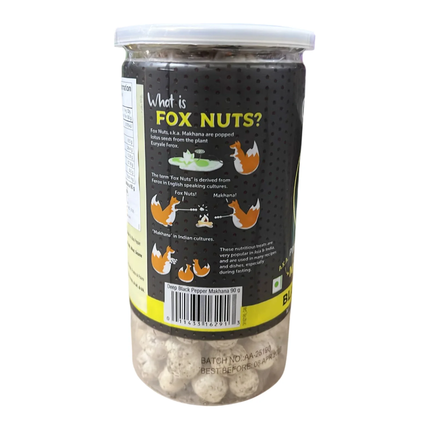 Fox Nuts Popped Lotus seeds Black Pepper Makhana 90g - Deep - Image 2