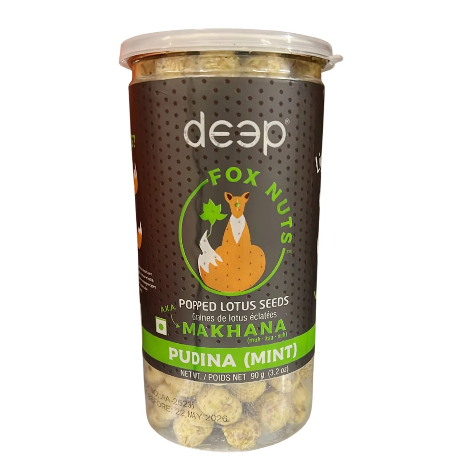Fox Nuts Popped Lotus seeds Pudina(Mint) Makhana 90g - Deep