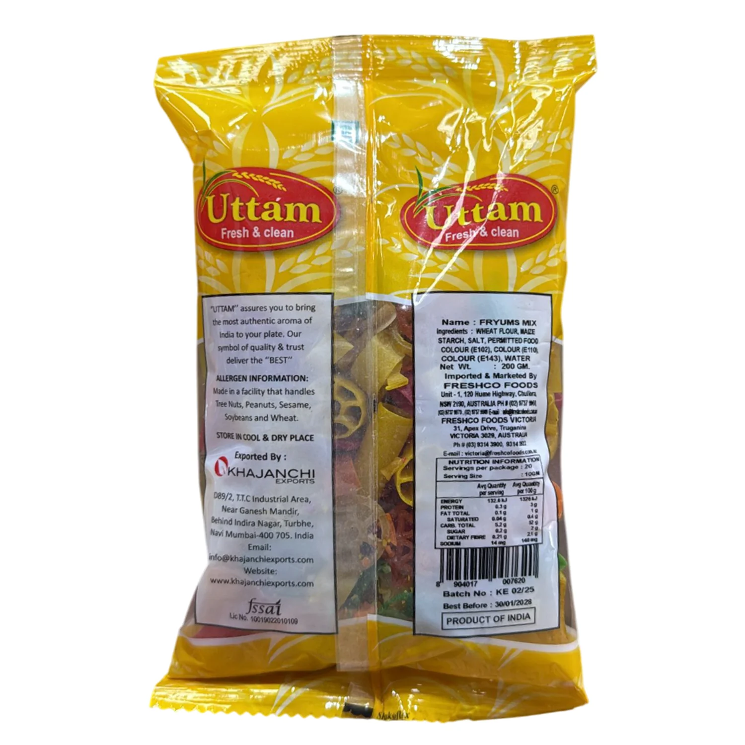 Fryums Mix  200g - Uttam - Image 2