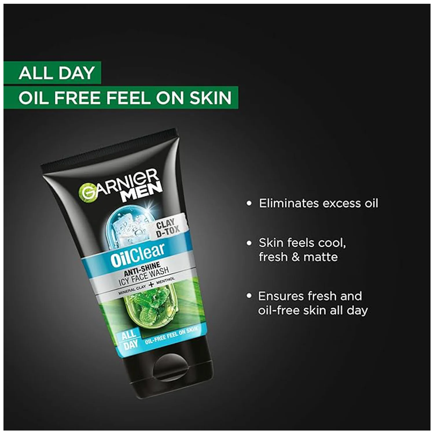 Oil Clear Anti Shine Icy Face Wash 100g - Garnier - Image 2