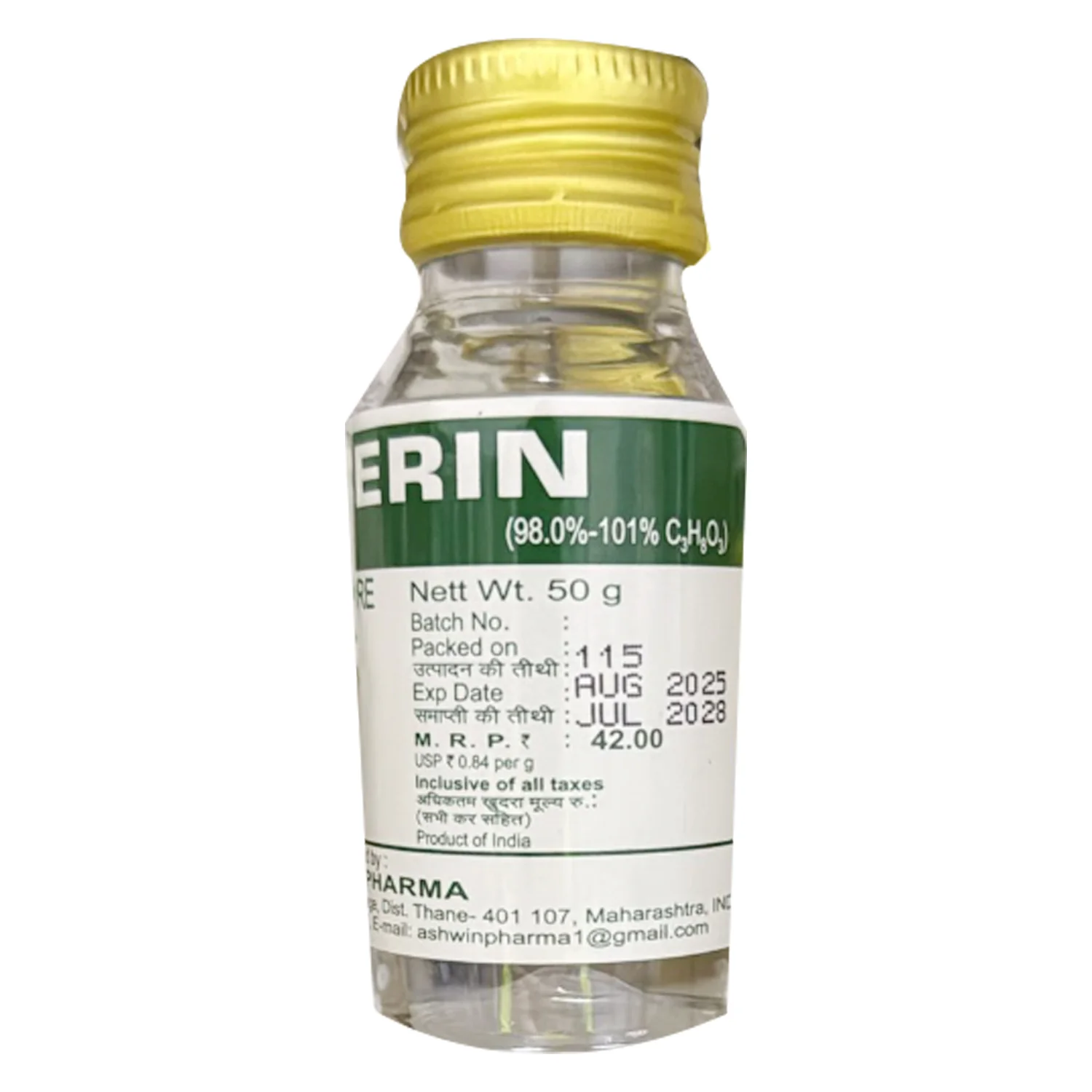 Glycerine Pure 50g - Ashwin - Image 2
