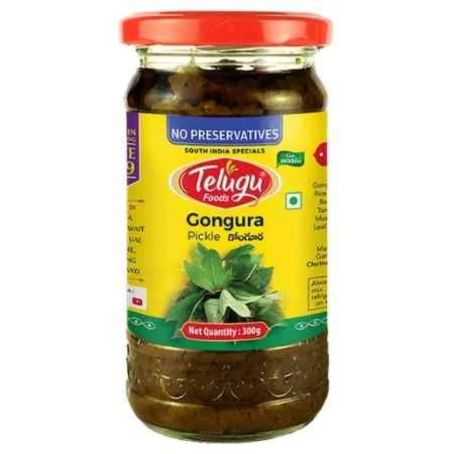 Gongura Pickle (without Garlic) 300g - Telugu Foods