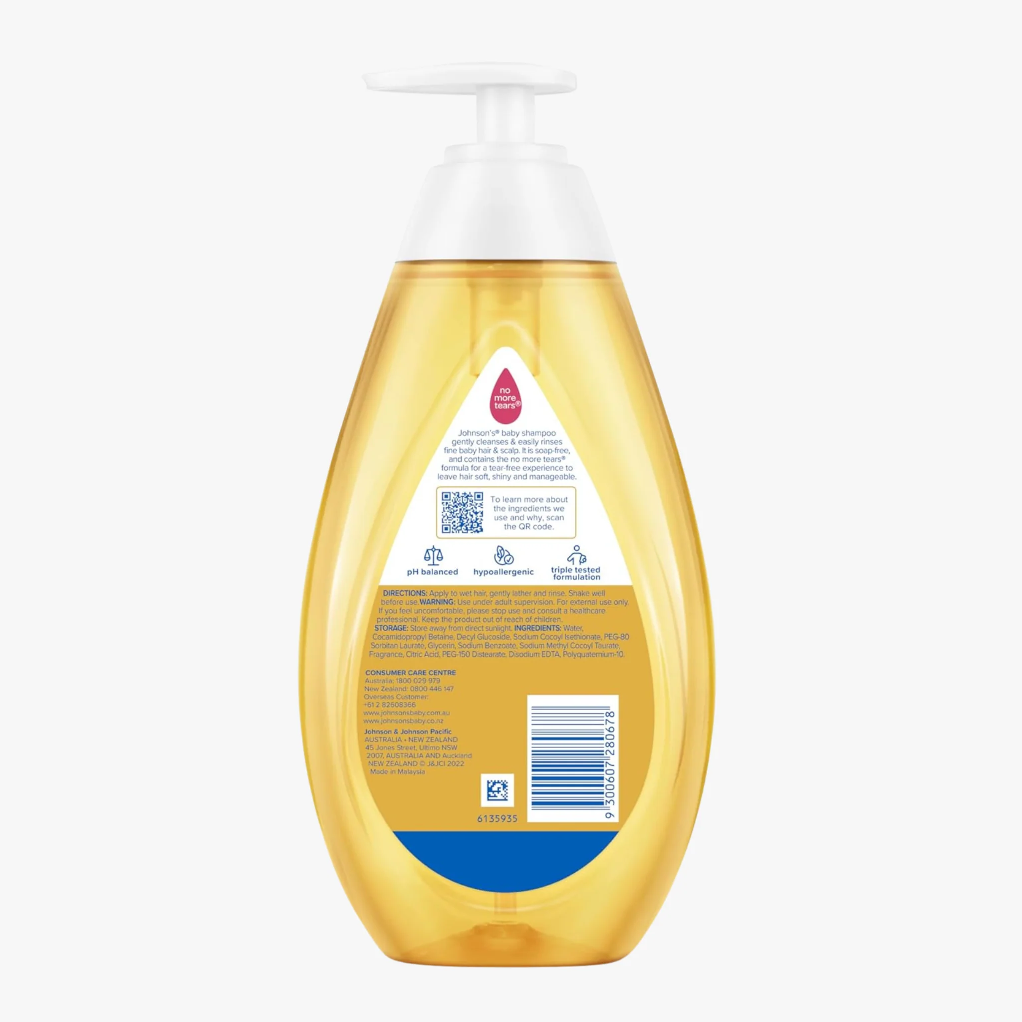 Hypoallergenic Gentle Tear-Free Cleansing Baby Shampoo 500Ml - Johnson'S - Image 2