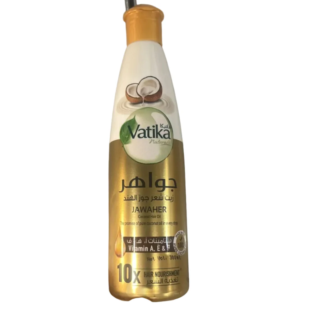 Jawaher Coconut Hair Oil Vitamin A,E 10x  300ml - Dabur Vatika
