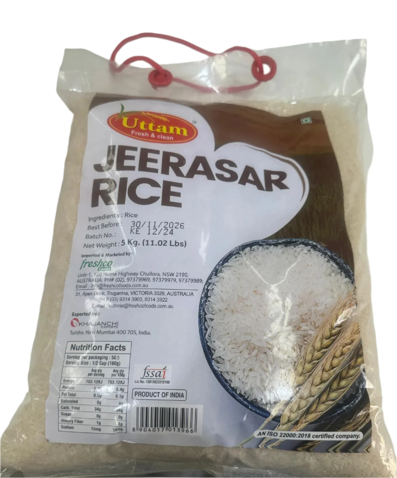 Jeerasar Rice 5kg - Uttam
