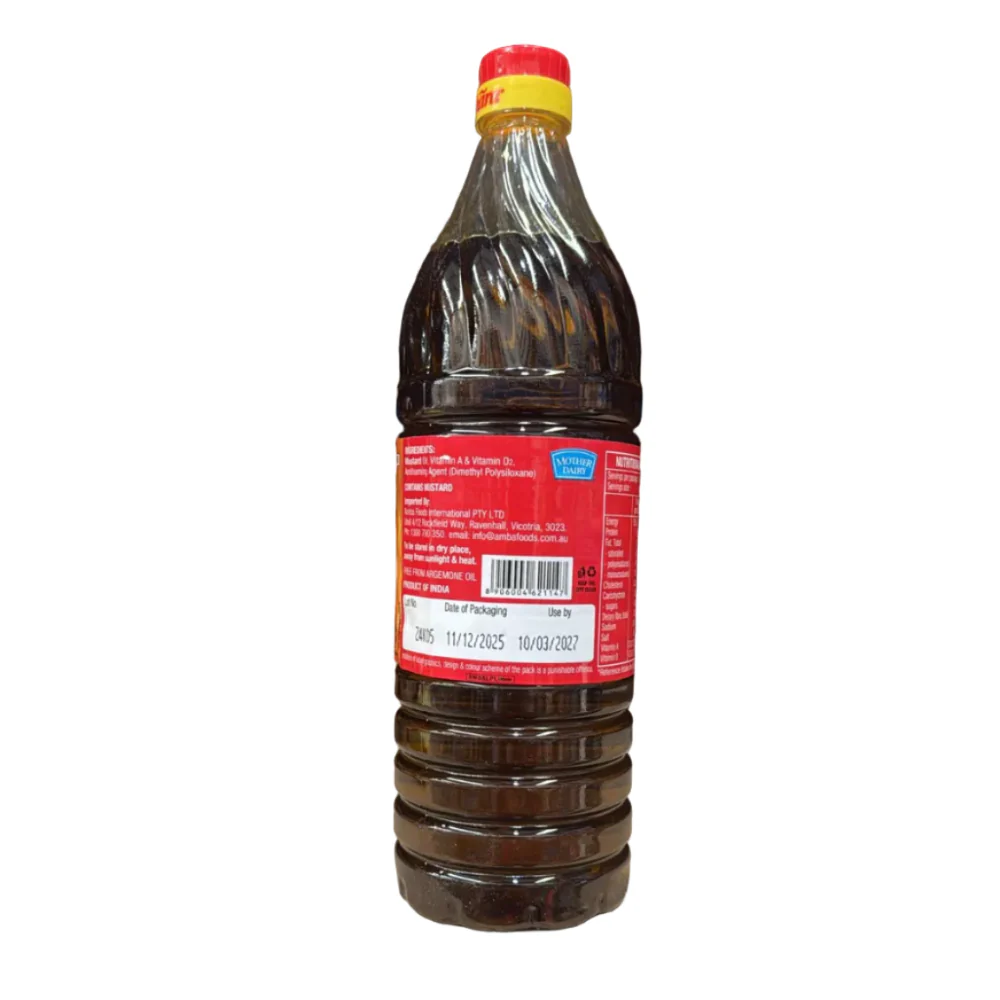 Kacchi Ghani Mustard Oil 1L - Dhara - Image 2