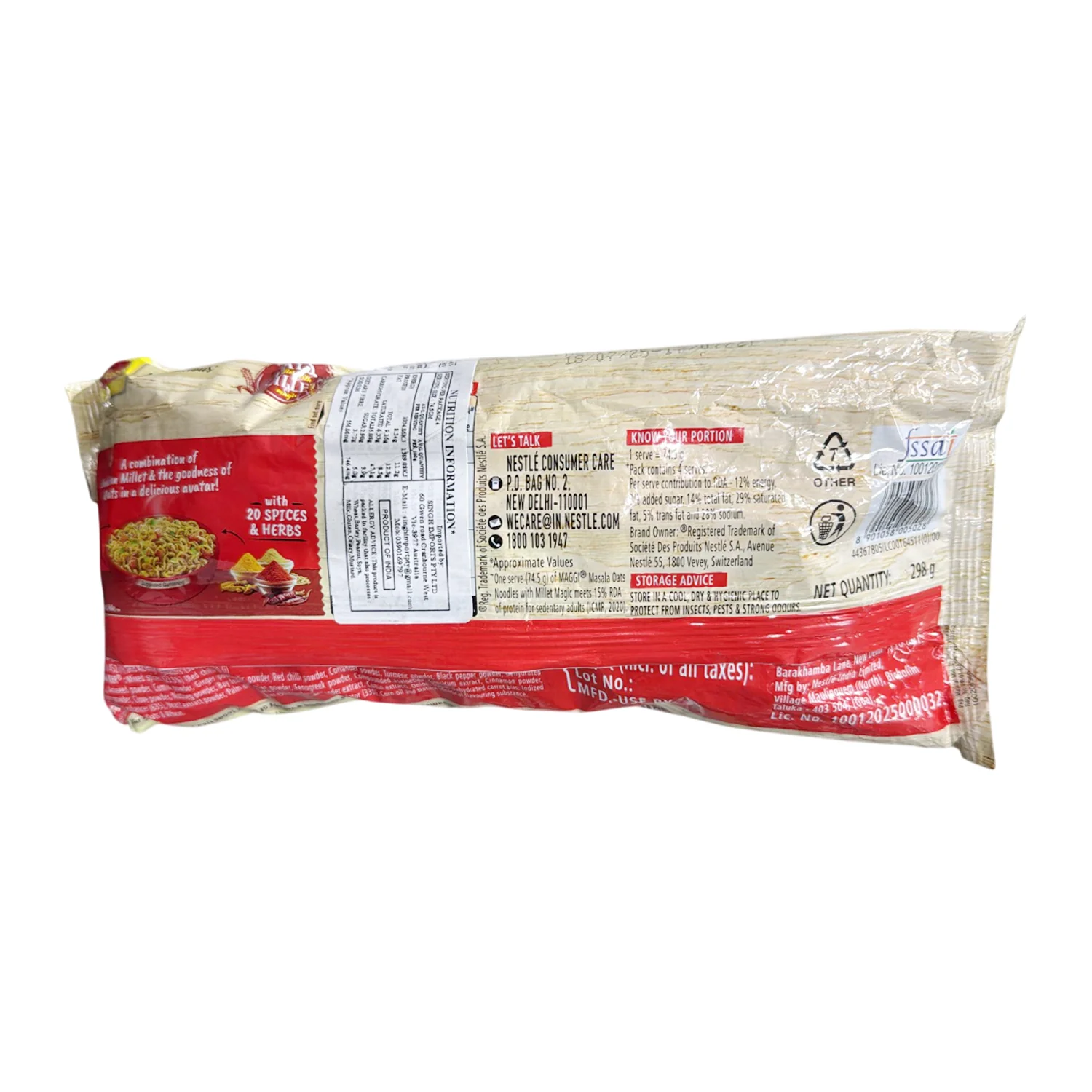 Masala Oats Noodles with Millet  298g - Maggi - Image 2