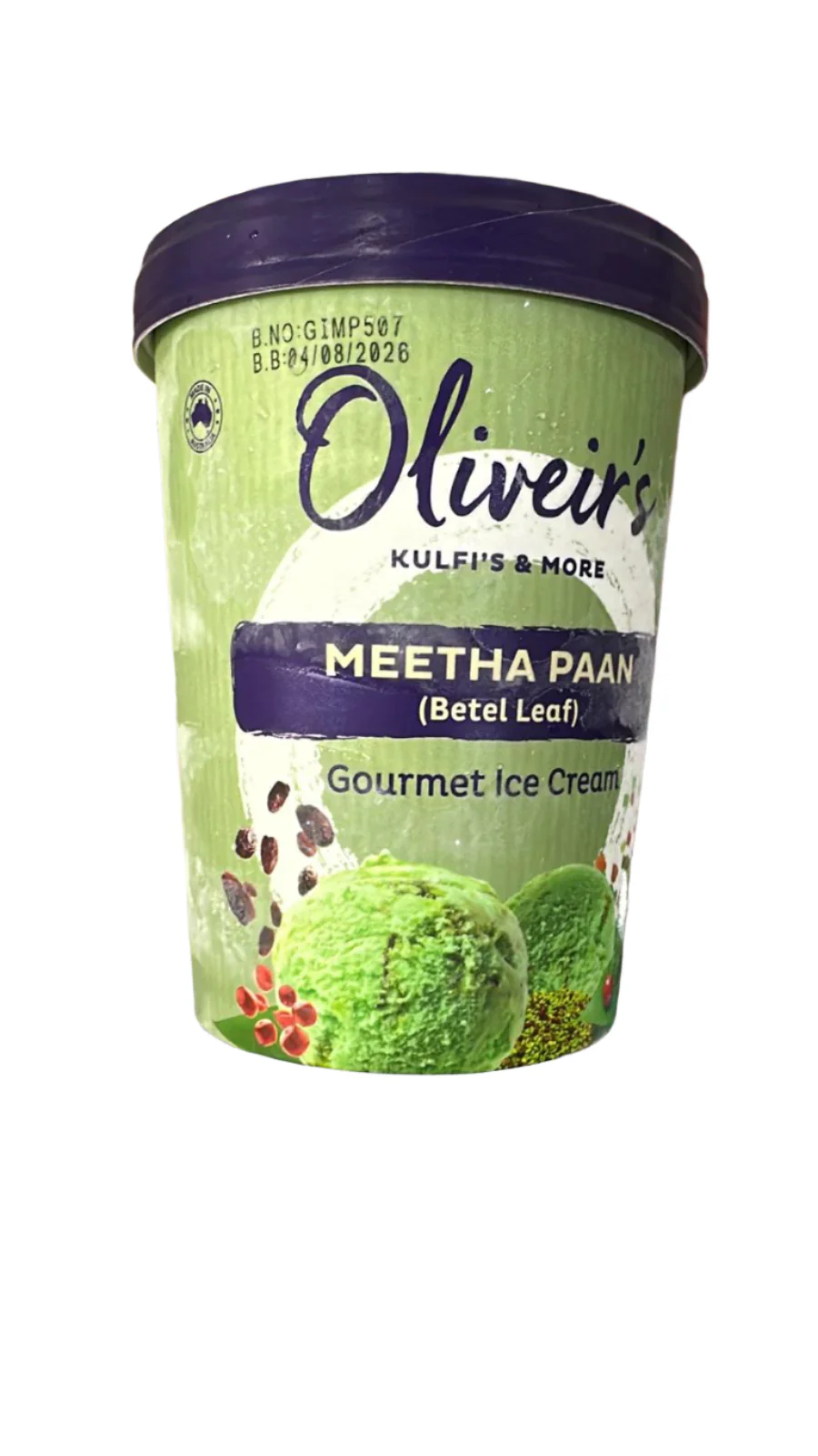 Meetha Paan (Betel Leaf Ice Cream) 1Litre - Oliveir's
