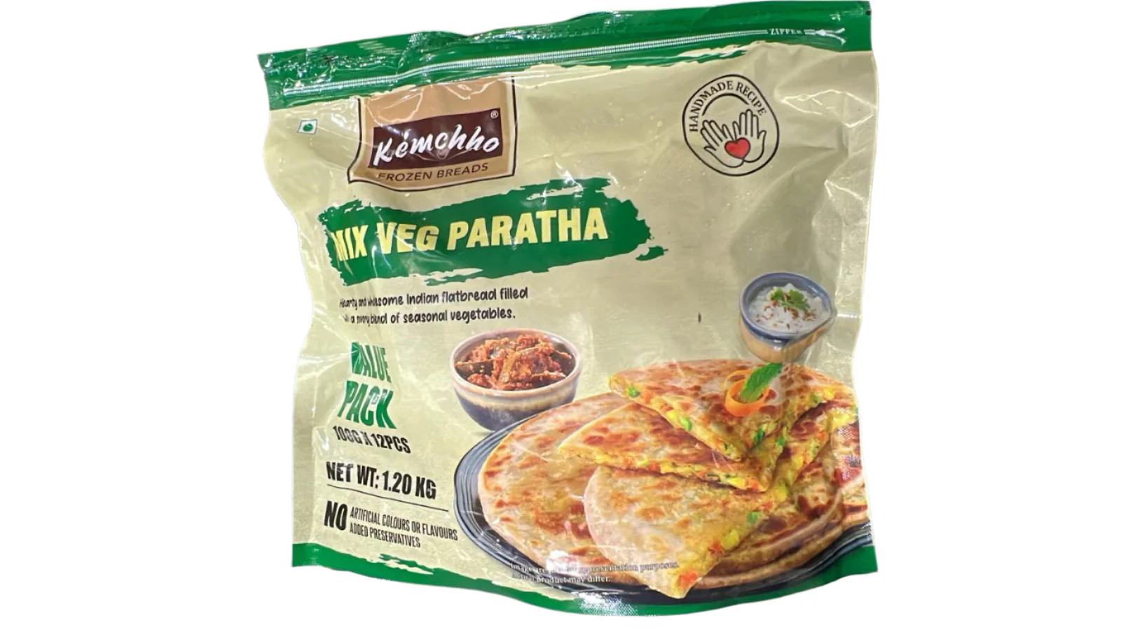 Mix Veg Paratha 12pcs (Frozen Breads) 1.20kg - Kemchho