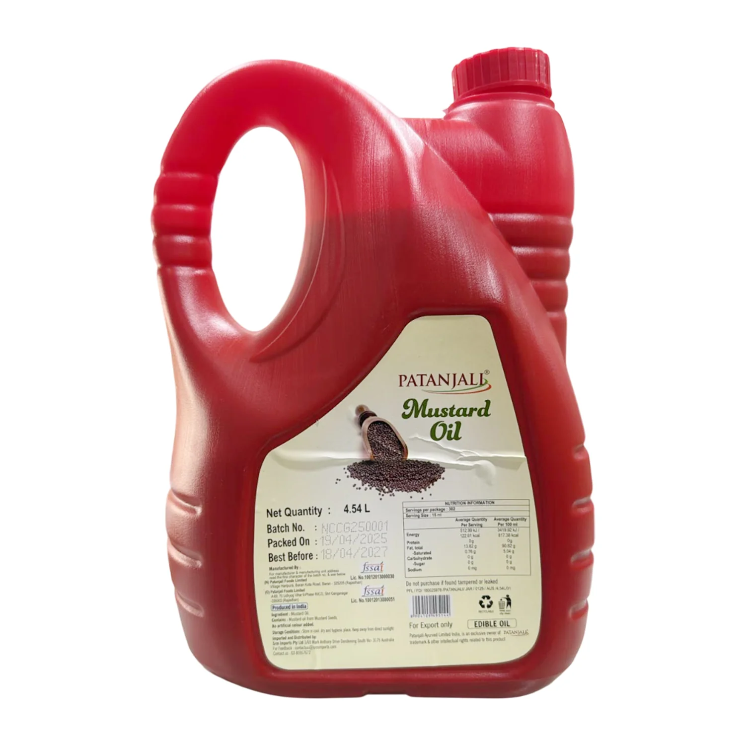 Mustard Oil 4.54 Litres - Patanjali - Image 2