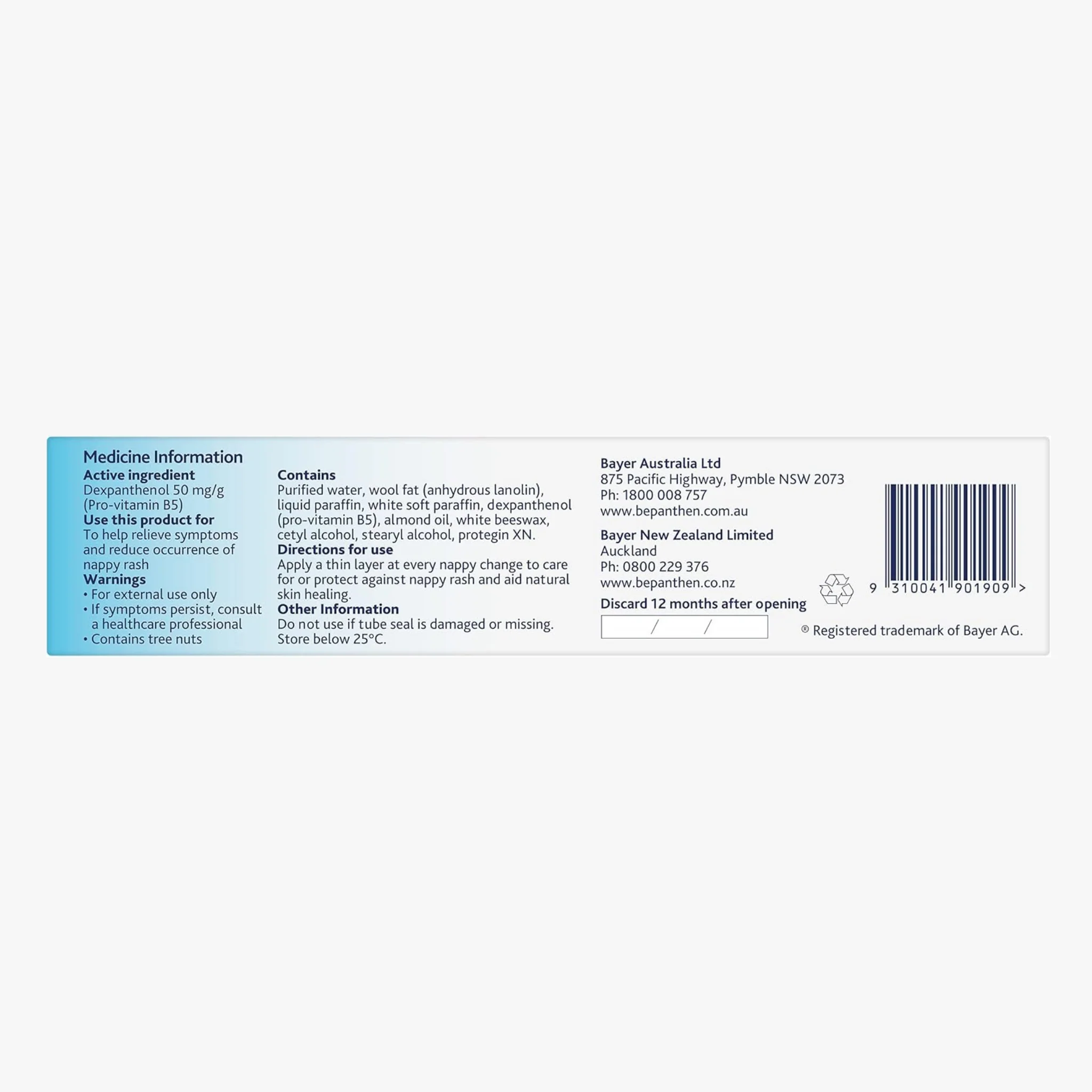 Nappy Rash Ointment 100G - Bepanthen - Image 2