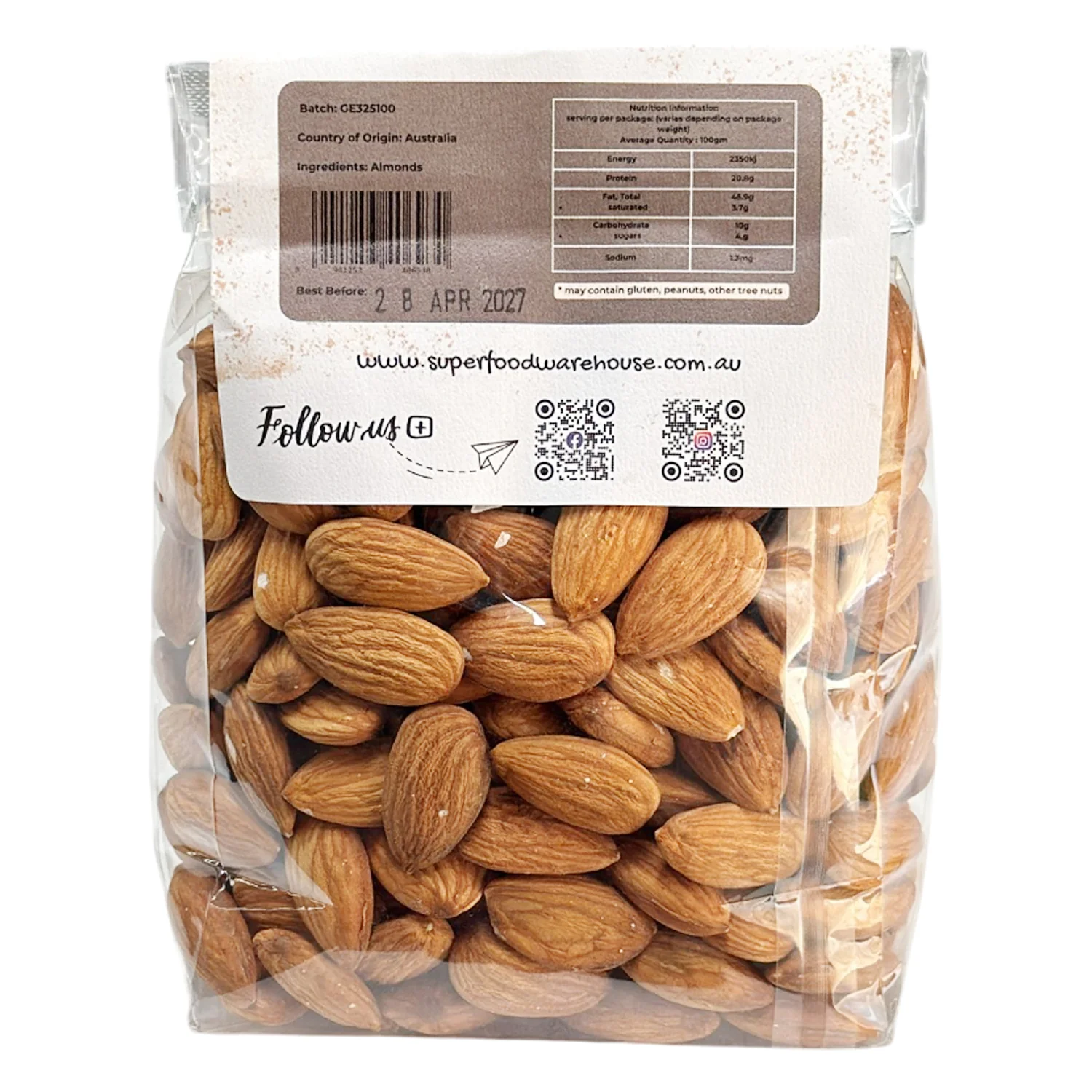 Natural Almonds 100% Natural 400g - Super Food - Image 2