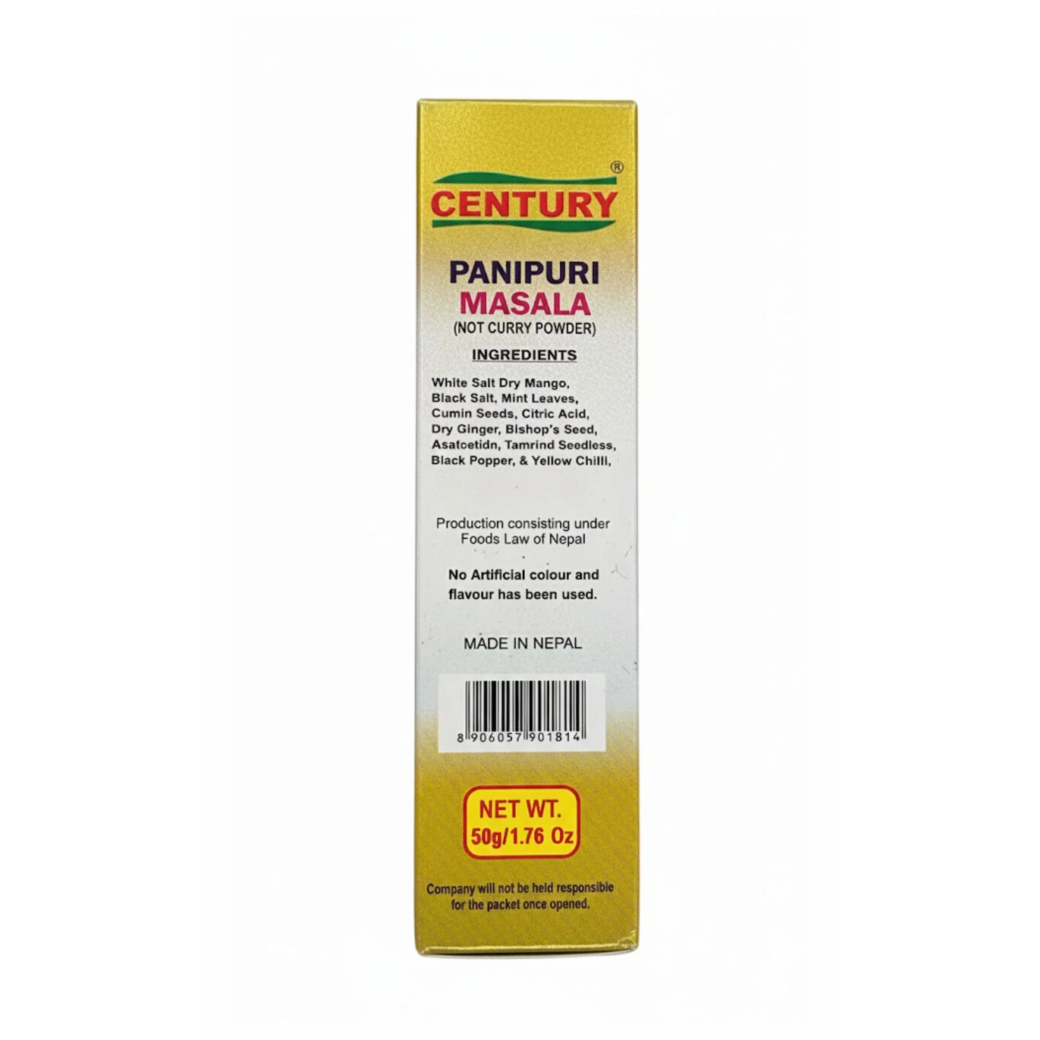 Pani Puri Masala 50g - Century - Image 2