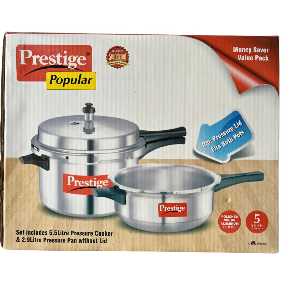 Prestige Combo Pack (Pressure Cooker 5.5lt+Pressure Pan 2.9lt)
