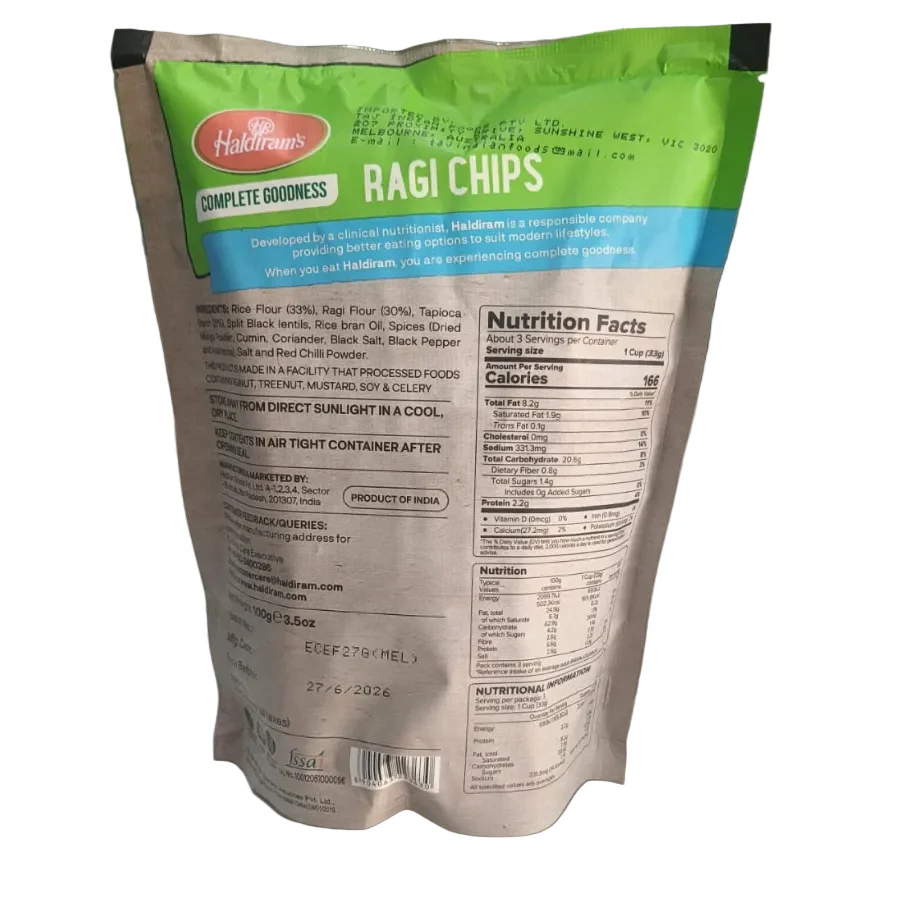 Ragi Chips (Gluten Free Finger Millet Chips) 100g - Haldiram - Image 2