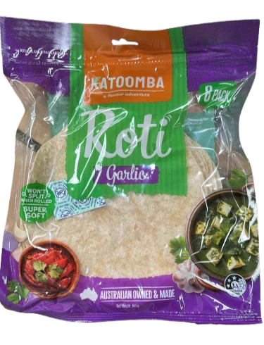 Roti Bread Garlic 360g 8pcs - Katoomba