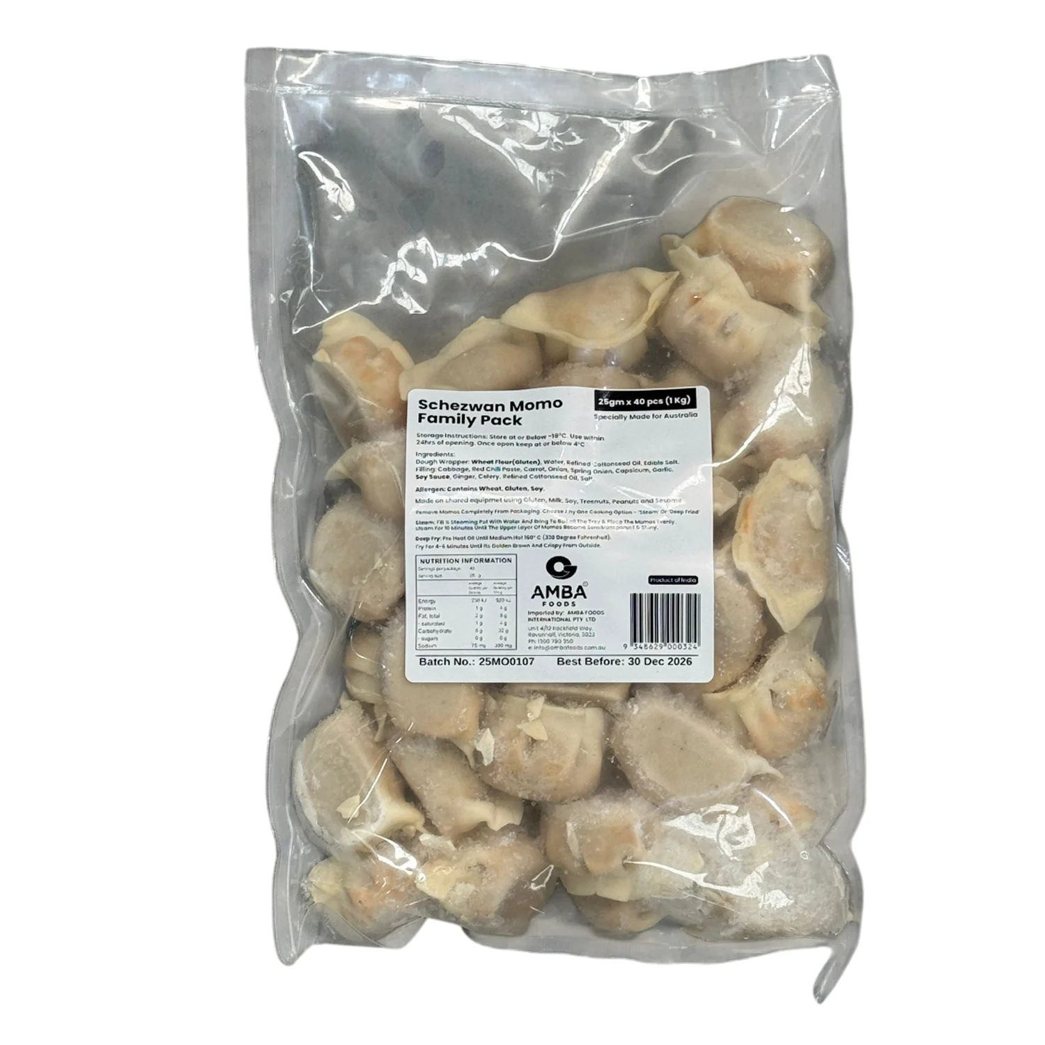 Schezwan Momo Family Pack 1kg - Amba Foods