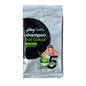 Shampoo Hair Colour (Selfie) Natural Black 18g - Godrej