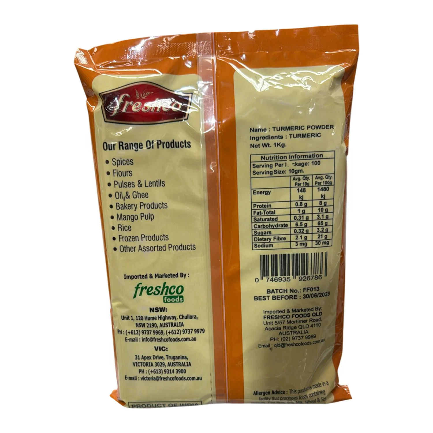 Turmeric Powder 1kg - Freshco - Image 2