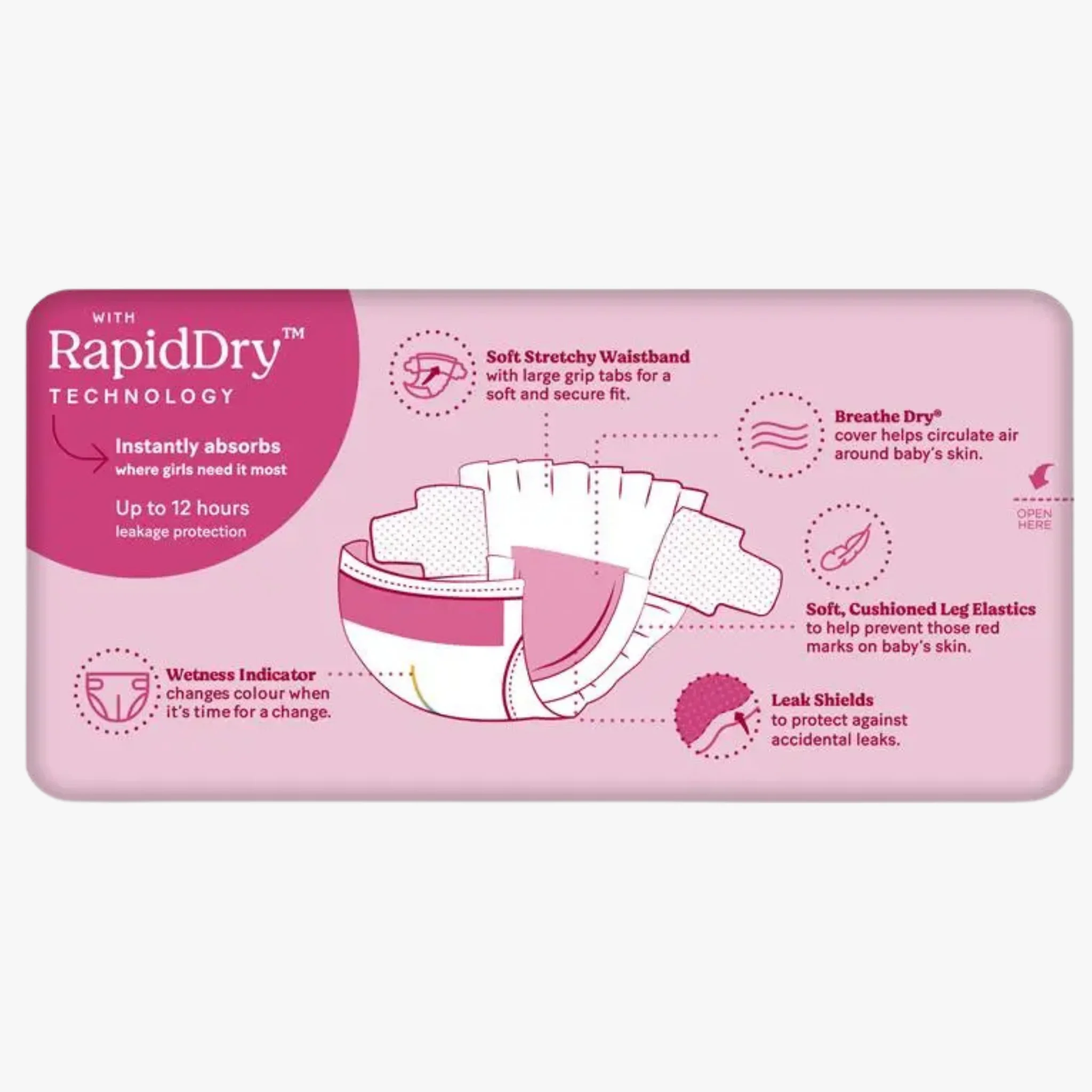 Ultra Dry Nappies Girls Size 4 (10-15Kg) 36 Nappies - Huggies - Image 2