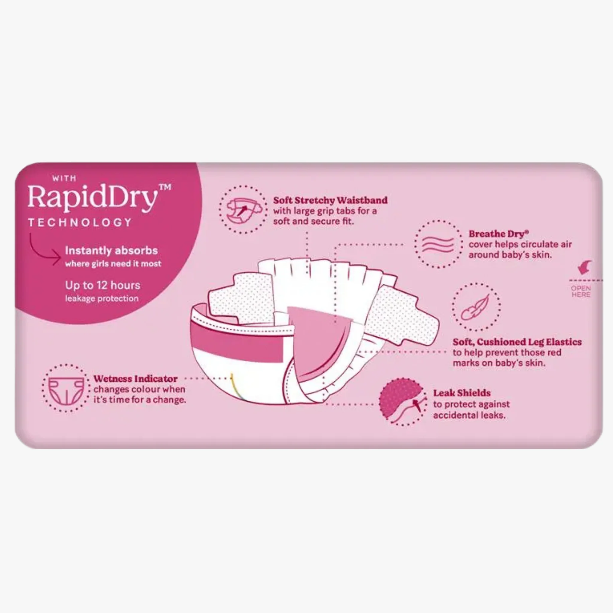 Ultra Dry Nappies Girls Size 5 (13-18Kg) 32 Nappies - Huggies - Image 2